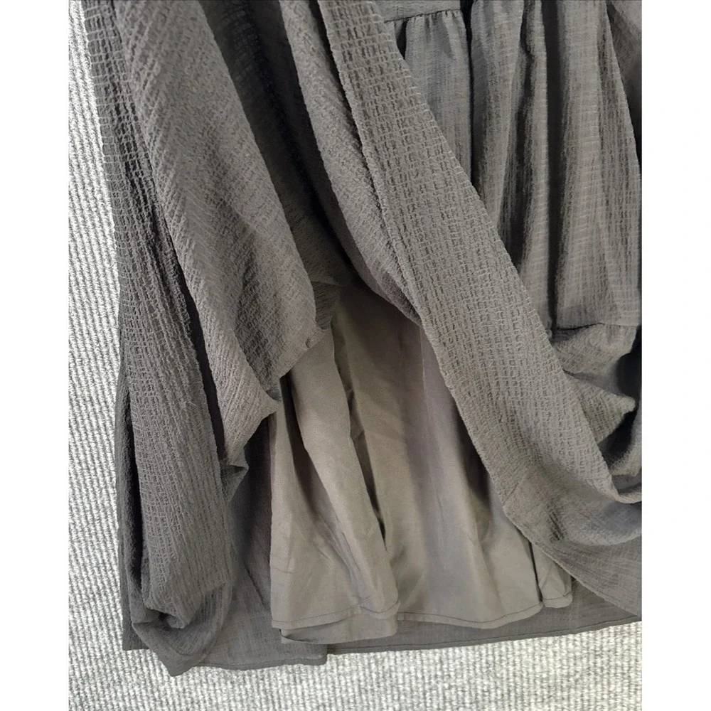 ASTR The Label Black Tiered Puff Sleeve Midi Dress Boho Goth Romantic Prairie S - Picture 5 of 9